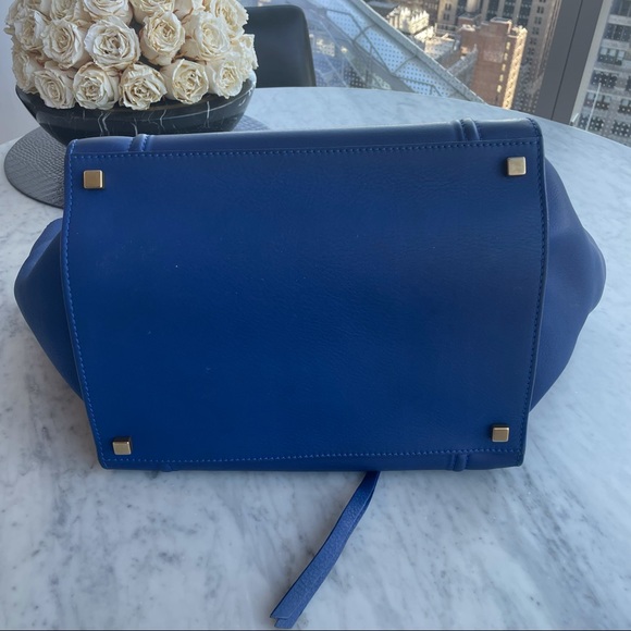 CELINE Smooth Calfskin Medium Phantom Luggage Electric Blue - Picture 5 of 8